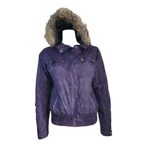 Columbia Jacket Coat Womens Size S Small Purple Peak Drifter Bomber Hooded